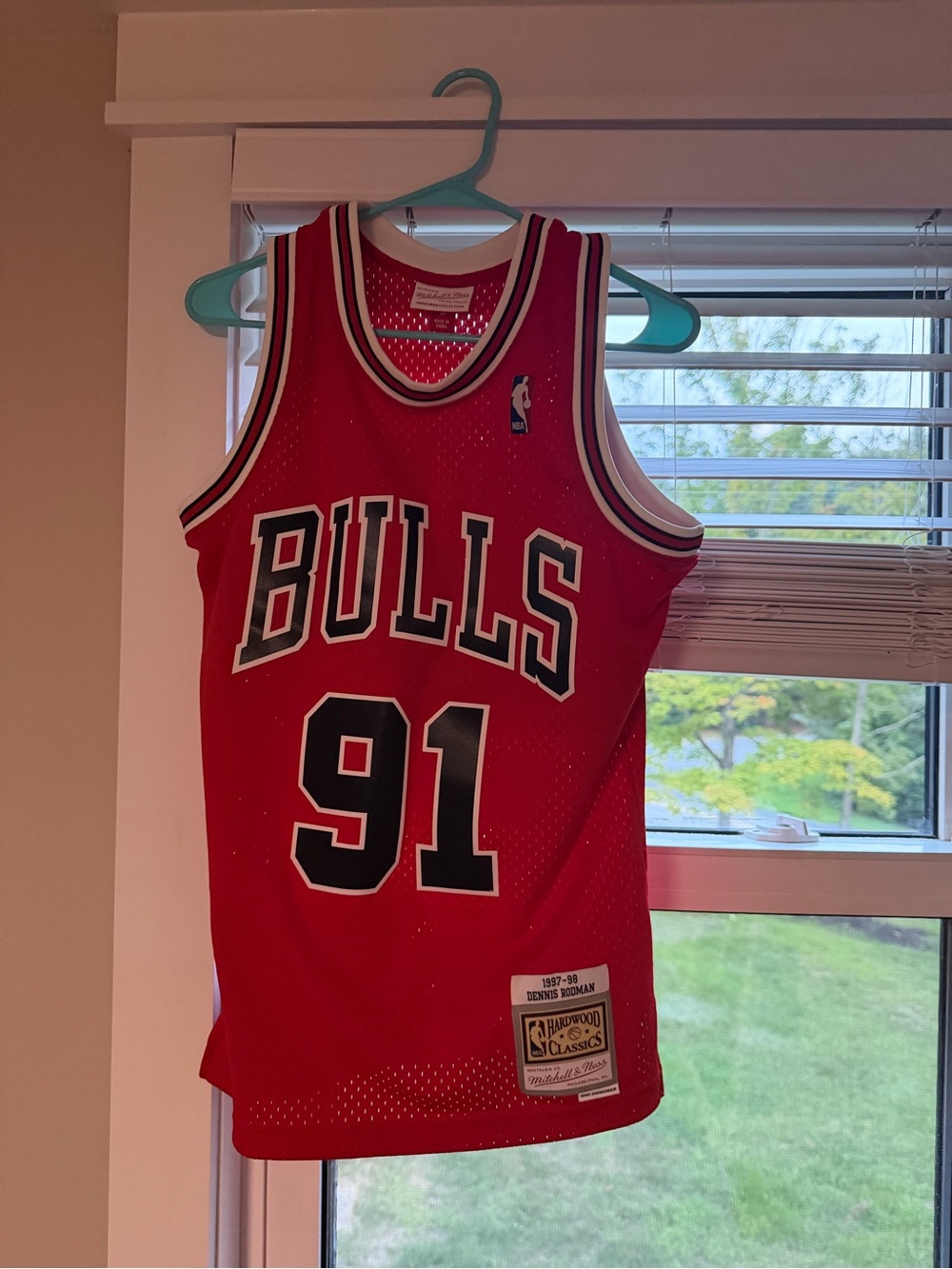 Red #91 Hardwood Classics Rodman Basketball Jersey